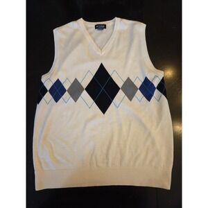 Blue Ocean Argyle Y2K Sweater Vest Size XL